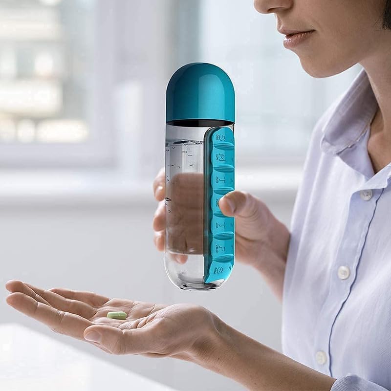 2-in-1 Water Bottle + Pill Box — Hydration and Health, Together