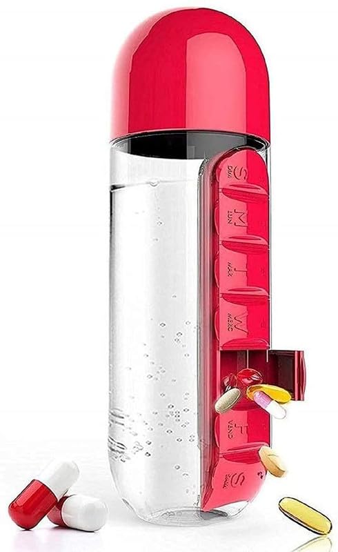 2-in-1 Water Bottle + Pill Box — Hydration and Health, Together